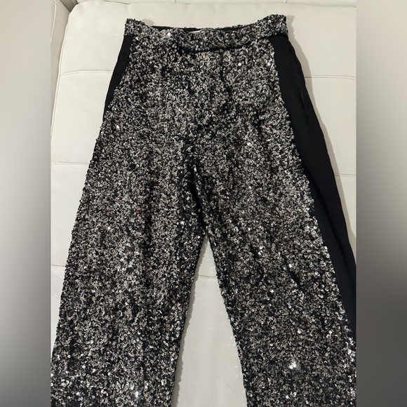 Zara Studio black silver sequin tuxedo trousers pants 
Small - Picture 5 of 11